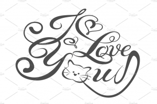 I love you, lettering  design vector Font Download