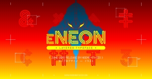 eNeon — Layered Typeface Font Download