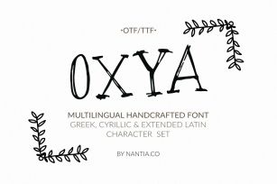 OXYA Cyrillic/Greek Handcrafted Font Download
