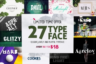 27 Typeface only in $18 Font Download