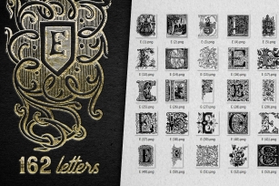 Vintage Letter E Vector And PNG Font Download