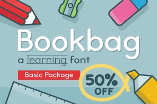 Bookbag School- Basic package Font Download