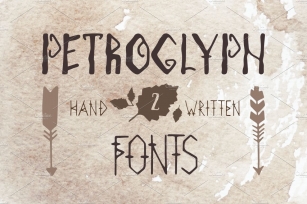 Hand drawn 2 fonts. Petroglyphs. Font Download