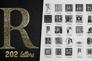 Vintage Letter R Vector And PNG Font Download