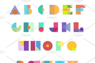 Alphabet geometric letters vector Font Download