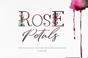 Rose Petals. duo + Bonuses. Font Download