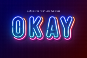 Multicolored Neon light alphabet Font Download