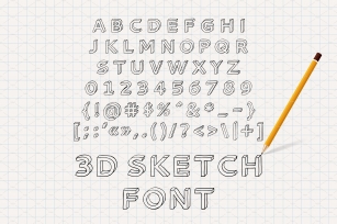 Hand drawn 3D sketch font Font Download