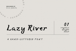Lazy River / hand lettered font Font Download