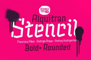 Alquitran Stencil Bold + Round-50% Font Download