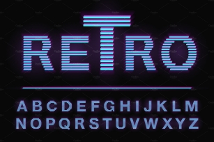 80's retro neon light style font Font Download
