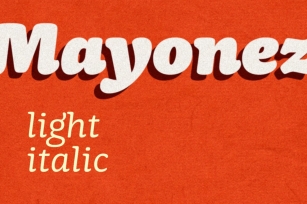 Mayonez light italic Font Download