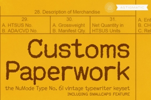 Customs Paperwork Pro AOE Font Download