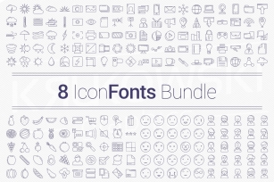 200 Icons in 8 Font Download