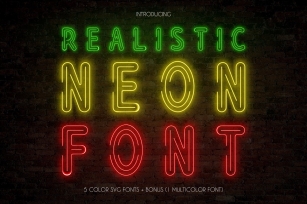 Realistic Neon SVG Pack Font Download
