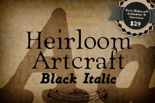 Black Italic Heirloom Artcraft Font Download