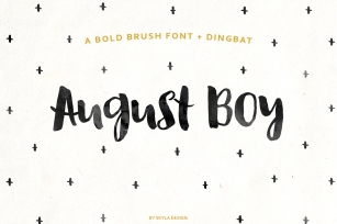 August Boy bold brush font + Dingbat Font Download