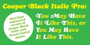 Cooper Black Italic Pro Font Download