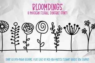 Bloomdings: abstract floral dingbats Font Download