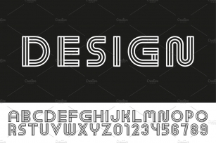 Striped stylized English alphabet Font Download