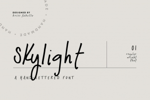 Skylight / hand lettered font Font Download