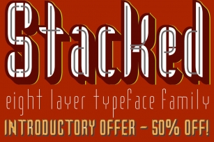 Stacked Eight Layer Stacking Type Font Download