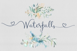 Waterfalls love font swash font Font Download