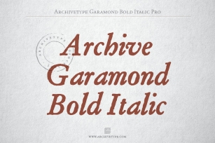 Archive Garamond Bold Italic Pro Font Download