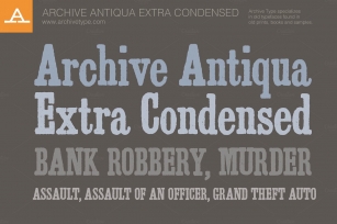 Archive Antiqua Extra Condesed Font Download