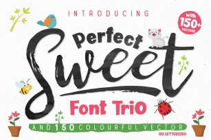 Perfect Sweet• 3 + 150 Vectors Font Download
