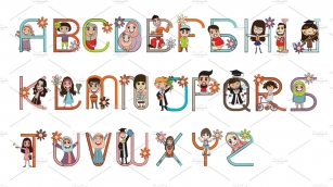 Cartoon Character Design Vector Font Download