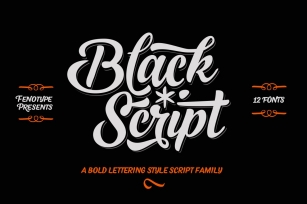 Black Script -12 fonts + extras pack Font Download