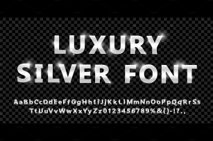 Shiny modern silver font isolated Font Download