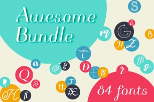 Awesome Bundle 84 fonts Font Download
