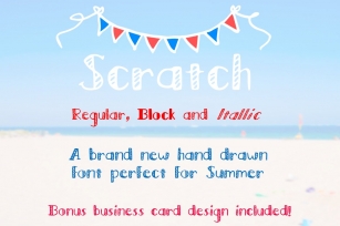 Scratch -Regular, Block, Italic Font Download