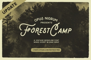 Forest Camp + Free Vector Pack Font Download