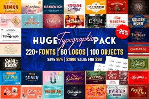 Huge Typographic Pack + 60 Logos ! Font Download