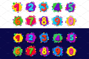 Colored cartoon numbers. Font Download