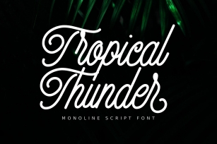 Tropical Thunder-Monoline Script Font Download