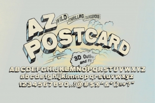 AZ Postcard 3D Font Download