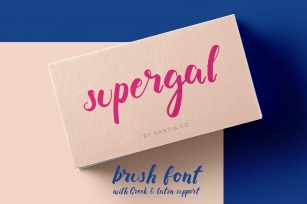Supergal Greek Casual Brush font Font Download
