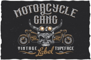 Motorcycle Gang label font Font Download