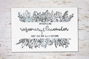 Rosemary  Lavender.Font duo+logos Font Download