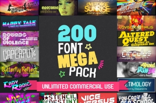 200 Mega Pack Font Download