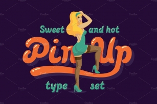 Pin up font and illustration Font Download