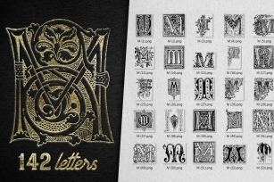 Vintage Letter M Vector And PNG Font Download