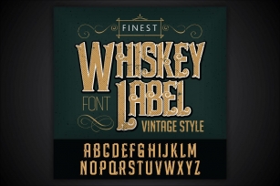 Whiskey label font and sample label Font Download