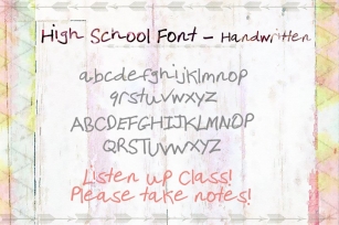 Highschool Handwritten Font Download