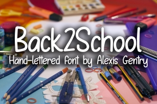 Back2School hand-lettered font Font Download