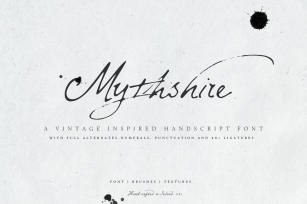 Mythshire vintage script + extras Font Download